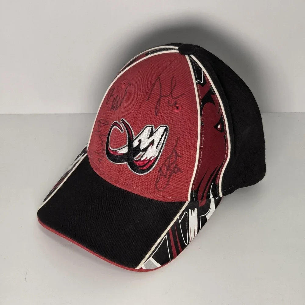 Colorado Mammoth Hat Mens One‎ Size Red Black Strap Back Signed Autographs